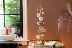 Intratuin kerstbal Lerwick transparant / goud D 8 cm