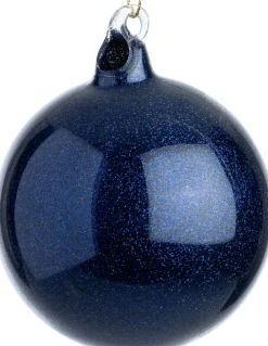 Intratuin kerstbal Lesley donkerblauw D 8 cm
