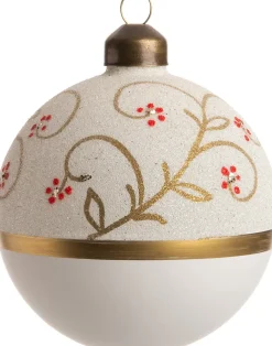 Intratuin kerstbal Lindsy wit D 8 cm