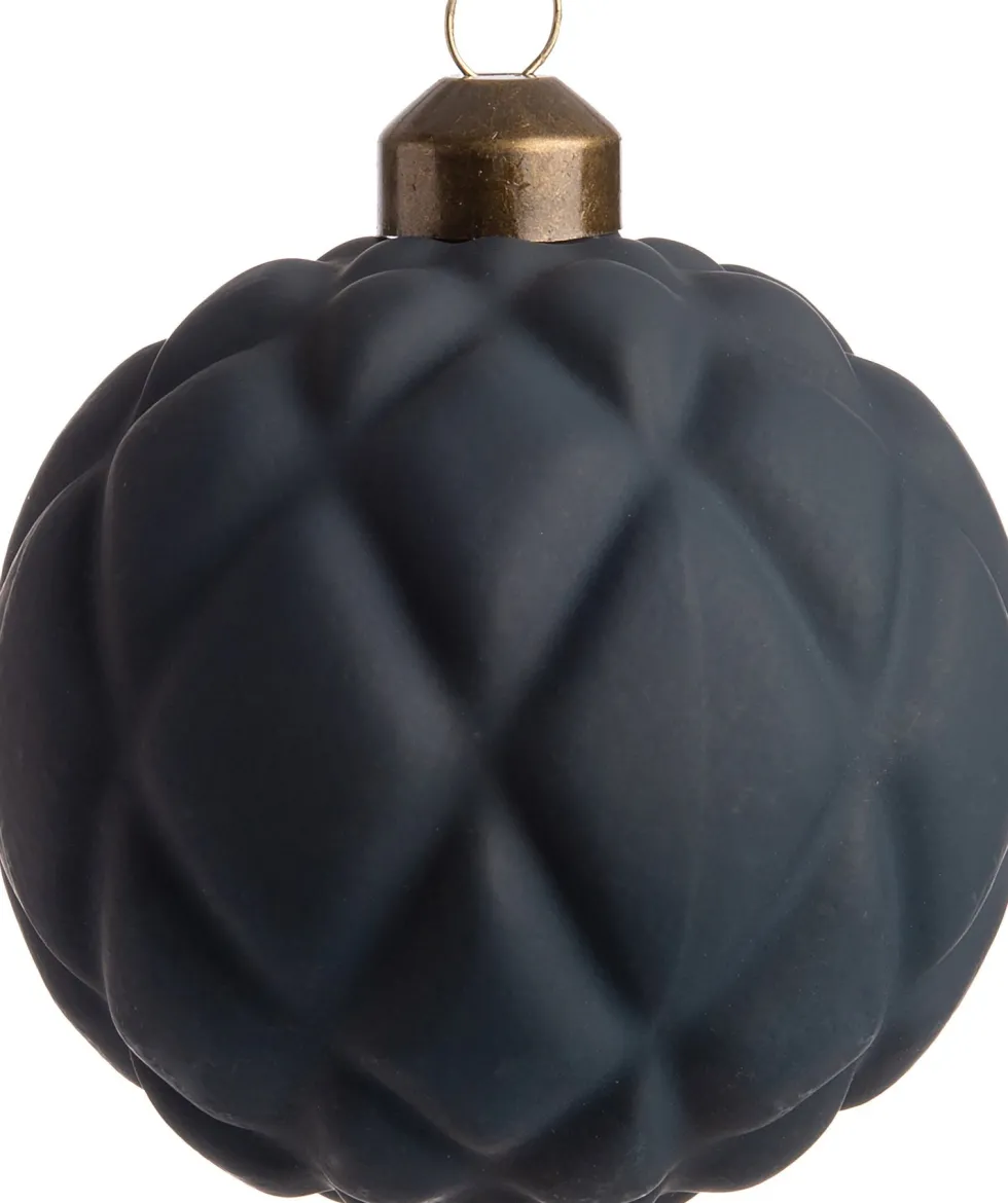 Intratuin kerstbal Loches grote ruit blauw D 8 H 8 cm