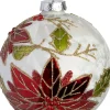 Intratuin kerstbal Maharees wit / rood D 10 cm