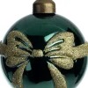 Intratuin kerstbal Megan groen strik D 8 cm