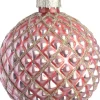 Intratuin kerstbal Milton roze mat ruit D 8 cm