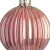 Intratuin kerstbal Milton roze mat streep D 16 cm