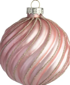 Intratuin kerstbal Milton roze mat swirl D 8 cm