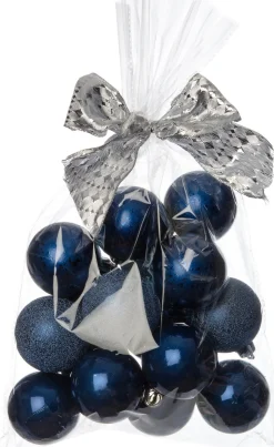 Intratuin kerstbal mix blauw D 6 cm 16 stuks