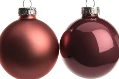 Intratuin kerstbal mix donkerroze D 5 cm 12 stuks