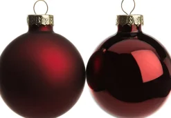 Intratuin kerstbal mix donkerrood D 5 cm 12 stuks