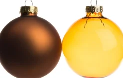 Intratuin kerstbal mix geel / bruin D 8 H 8,5 cm 6 stuks
