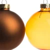 Intratuin kerstbal mix geel / bruin D 7 cm 8 stuks