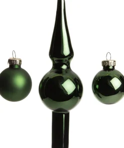 Intratuin kerstbal mix met piek Glenn groen D 3,5 cm 11 stuks