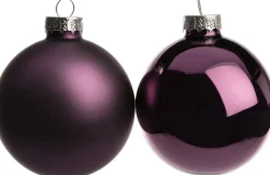 Intratuin kerstbal mix paars D 7 cm 8 stuks