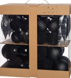 Intratuin kerstbal mix Truus zwart D 8 cm 58 stuks