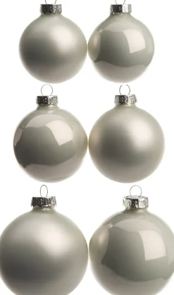 Intratuin kerstbal mix wit D 5 / 6 / 7 cm 42 stuks