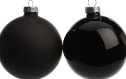 Intratuin kerstbal mix zwart D 8 cm 6 stuks