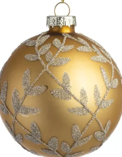 Intratuin kerstbal Moby goud mat blad D 8 cm