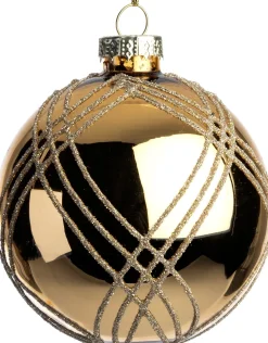 Intratuin kerstbal Moby goud glanzend lijn D 8 cm