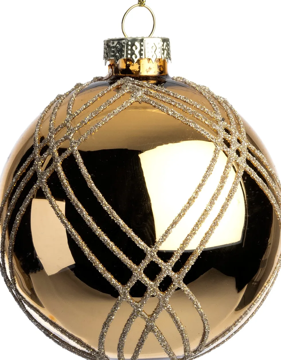 Intratuin kerstbal Moby goud glanzend lijn D 8 cm
