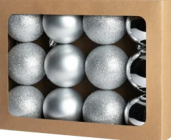 Intratuin kerstbal Montrose zilver D 6 cm 12 stuks