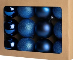 Intratuin kerstbal Montrose blauw D 6 cm 12 stuks