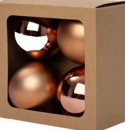 Intratuin kerstbal Montrose bruin D 10 cm 4 stuks