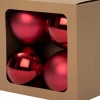 Intratuin kerstbal Montrose paars D 10 cm 4 stuks