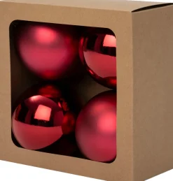 Intratuin kerstbal Montrose paars D 10 cm 4 stuks
