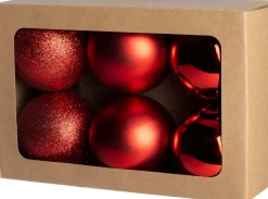 Intratuin kerstbal Montrose rood D 8 cm 6 stuks