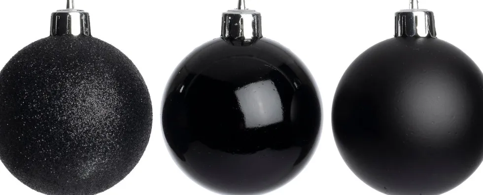 Intratuin kerstbal Montrose zwart D 6 cm 12 stuks