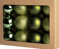 Intratuin kerstbal Montrose groen D 6 cm 12 stuks