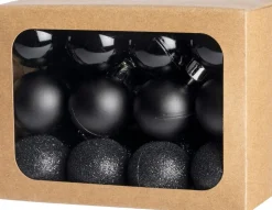 Intratuin kerstbal Montrose zwart D 3 cm 24 stuks