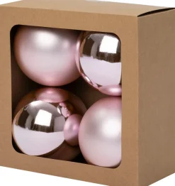 Intratuin kerstbal Montrose roze D 10 cm 4 stuks