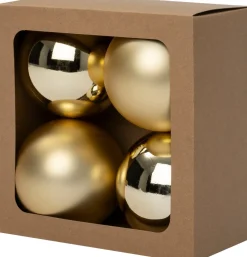 Intratuin kerstbal Montrose goud D 10 cm 4 stuks