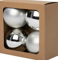 Intratuin kerstbal Montrose zilver D 10 cm 4 stuks