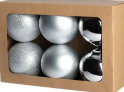 Intratuin kerstbal Montrose zilver D 8 cm 6 stuks