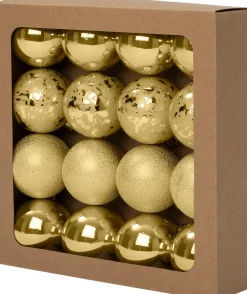Intratuin kerstbal Montrose goud D 6 cm 16 stuks