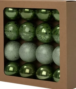 Intratuin kerstbal Montrose groen D 6 cm 16 stuks