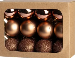 Intratuin kerstbal Montrose bruin D 3 cm 24 stuks