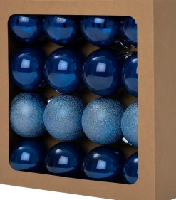 Intratuin kerstbal Montrose blauw D 6 cm 16 stuks