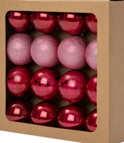 Intratuin kerstbal Montrose paars D 6 cm 16 stuks