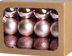 Intratuin kerstbal Montrose roze D 3 cm 24 stuks