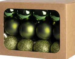 Intratuin kerstbal Montrose groen D 3 cm 24 stuks