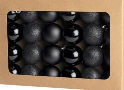 Intratuin kerstbal Montrose zwart D 4 cm 24 stuks