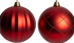 Intratuin kerstbal Montrose rood D 15 cm 2 stuks