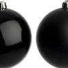 Intratuin kerstbal Montrose zwart D 10 cm 4 stuks