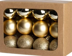 Intratuin kerstbal Montrose goud D 3 cm 24 stuks