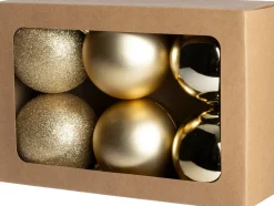 Intratuin kerstbal Montrose goud D 8 cm 6 stuks