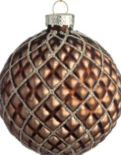 Intratuin kerstbal Moy bruin mat ruit D 8 cm