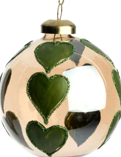 Intratuin kerstbal Nefer roze / groen D 8 cm