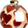 Intratuin kerstbal Nefer roze / groen harten D 8 cm
